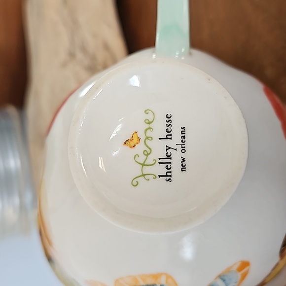 anthropologie SHELLEY HESSE watercolor painted Floral Mug - Picture 6 of 6